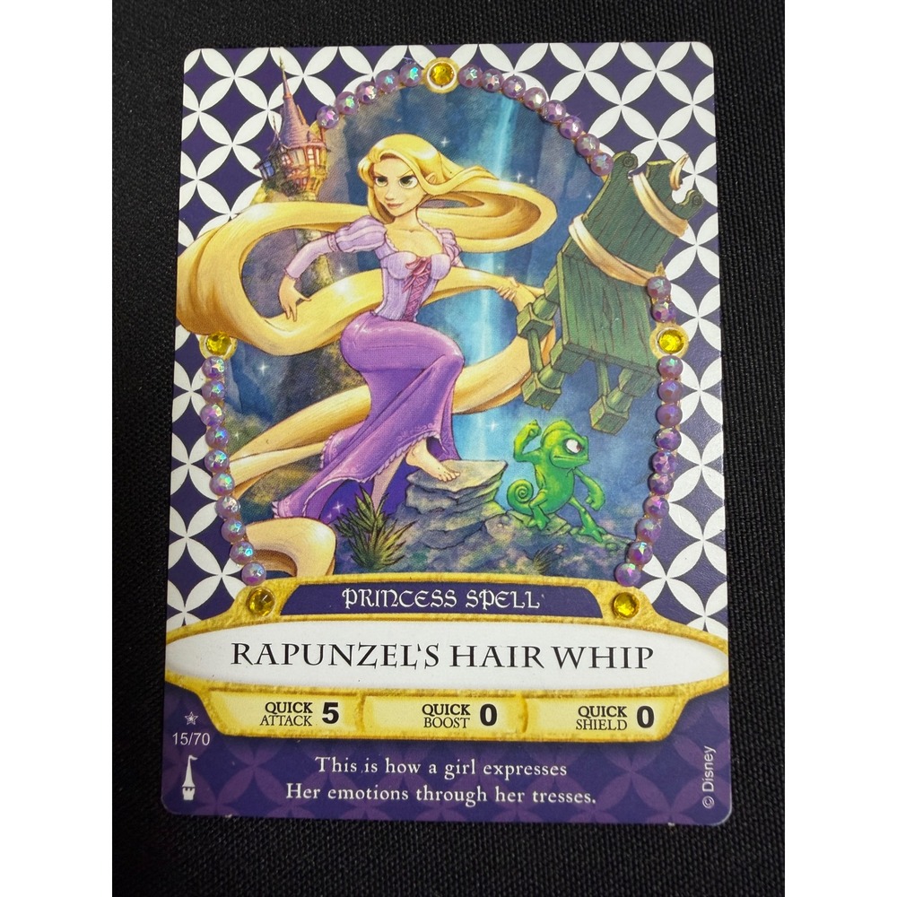 Disney Sorcerers of the Magic Kingdom Rapunzel Hair Whip 15/70 Bedazzled Card